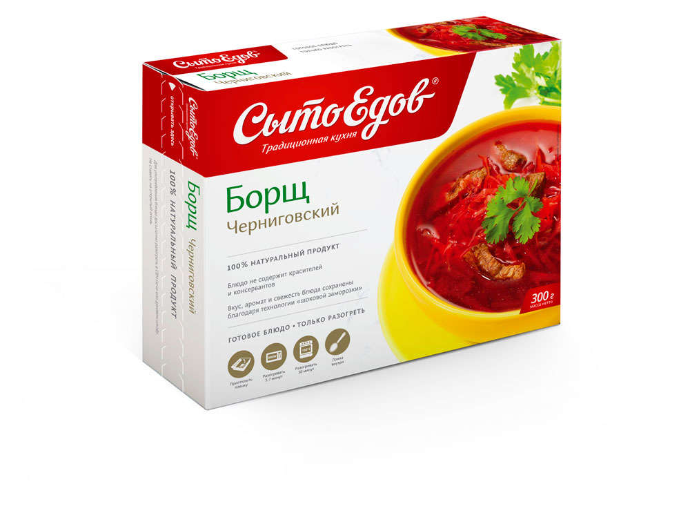 Суп Борщ Черниговский «СытоЕдов» на мясном бульоне замороженный, 300 г