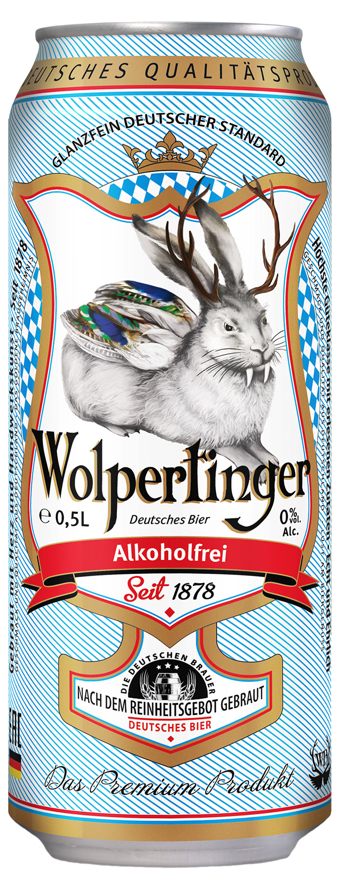 Пиво безалкогольное Wolpertinger Alcoholfrei светлое фильтрованное 0%, 500 мл