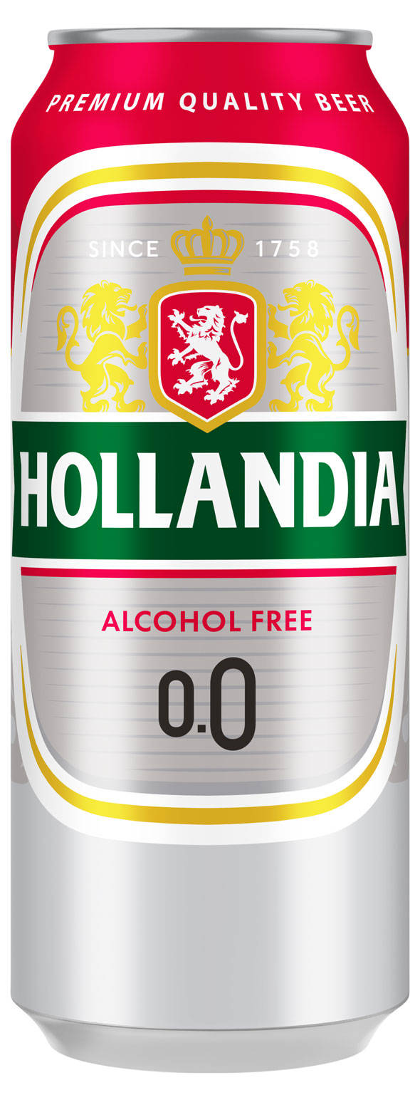 Пиво безалкогольное Hollandia светлое фильтрованное 0,5%, 450 мл