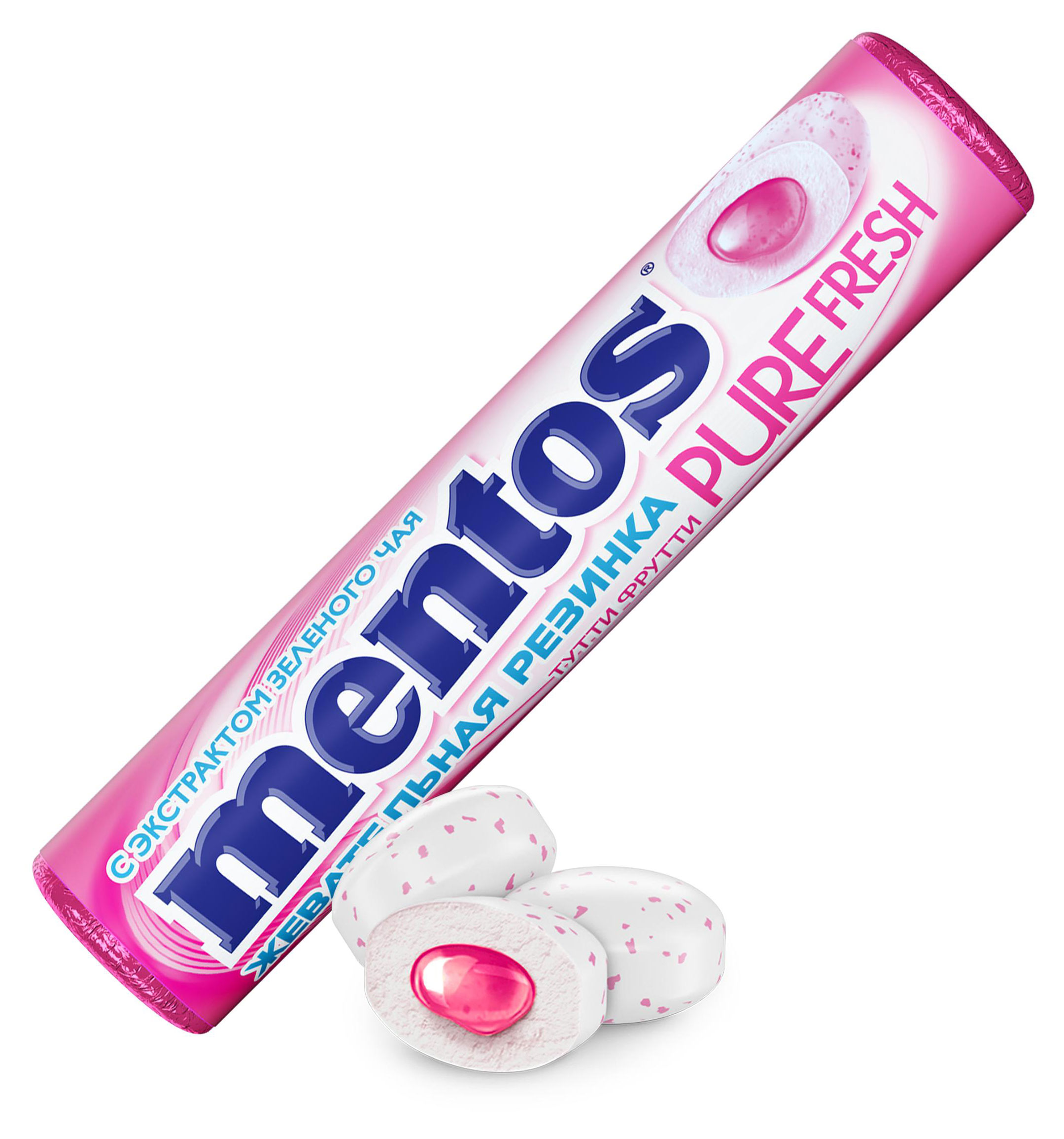 Резинка жевательная Mentos Pure Fresh Тутти-Фрутти, 15,5 г