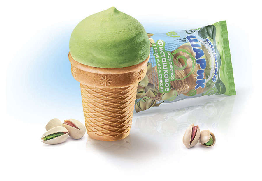 Мороженое молочное «снежный ШАРиК» с ароматом фисташки ЗМЖ, 90 г