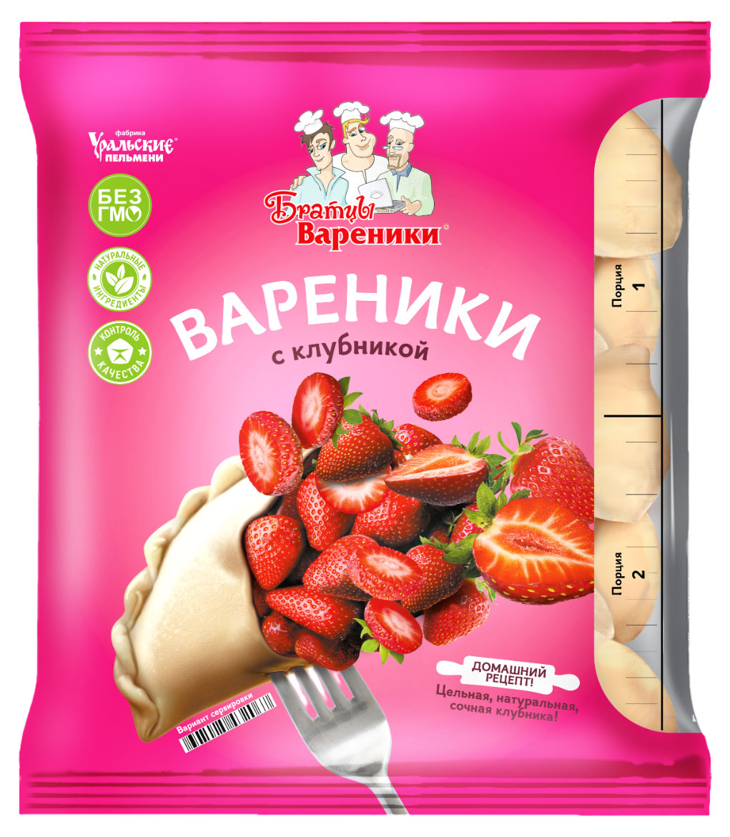 Вареники «Братцы Вареники» с клубникой замороженные, 350 г