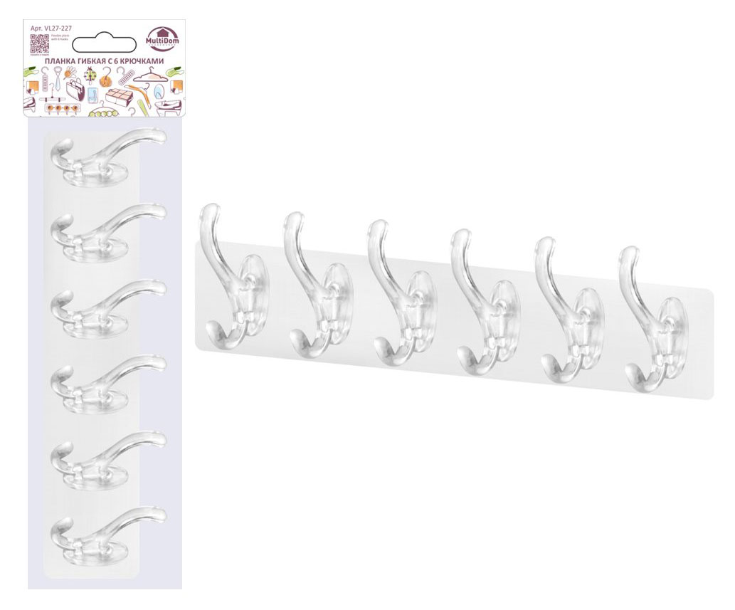Планка гибкая «Мультидом» с 6 крючками