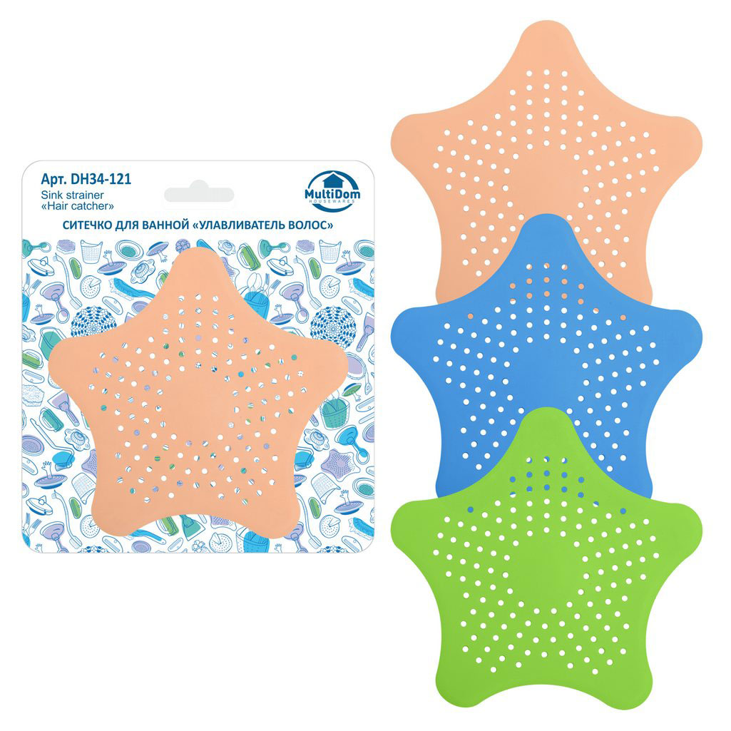 Ситечко для ванной «Мультидом» Улавливатель Волос, 15x15 см