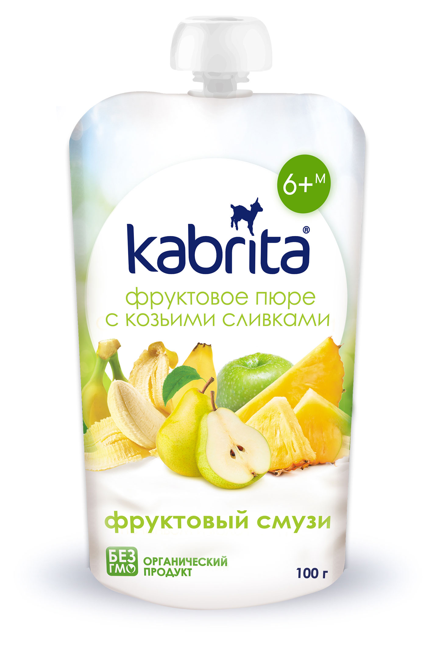 Пюре фруктовое Kabrita с козьими сливками Фруктовый смузи с 6 мес., 100 г