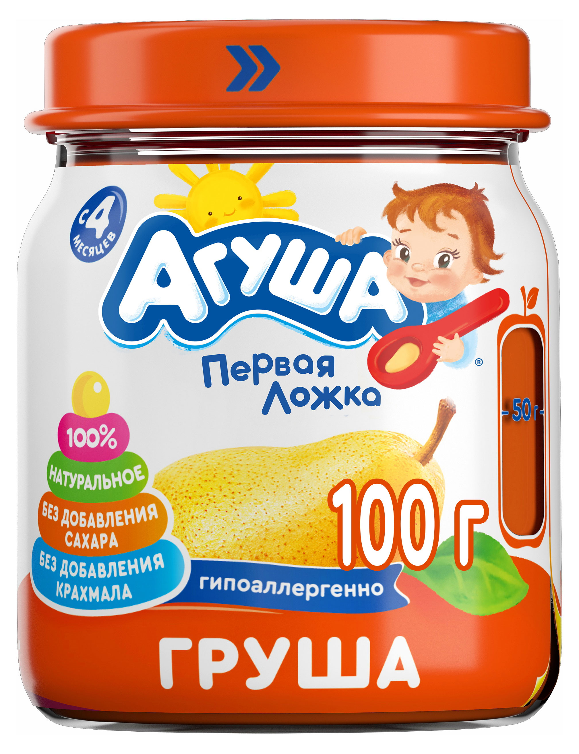 Пюре фруктовое «Агуша» Первая ложка Груша с 4 мес., 100 г