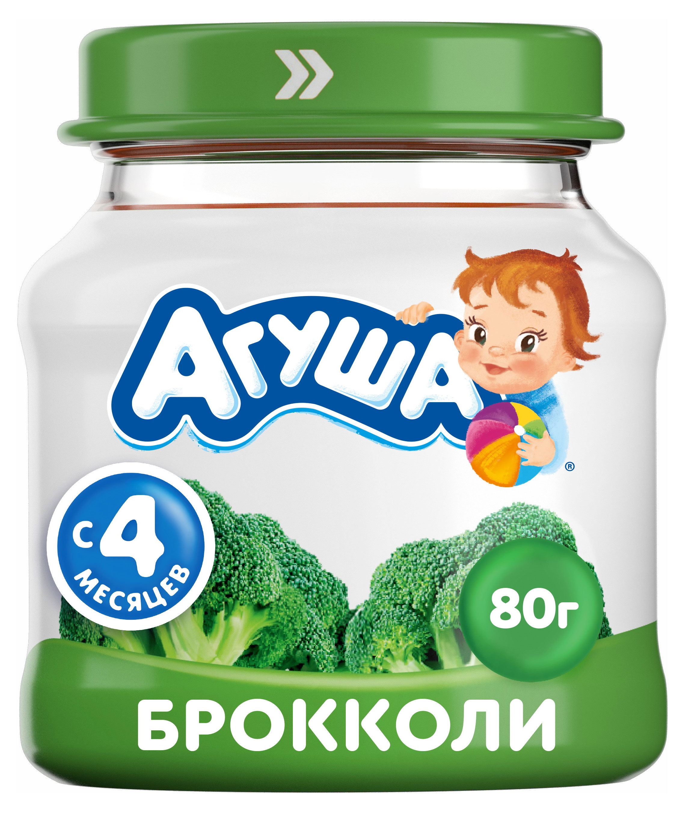 Пюре овощное «Агуша» Первая ложка брокколи с 4 мес., 80 г