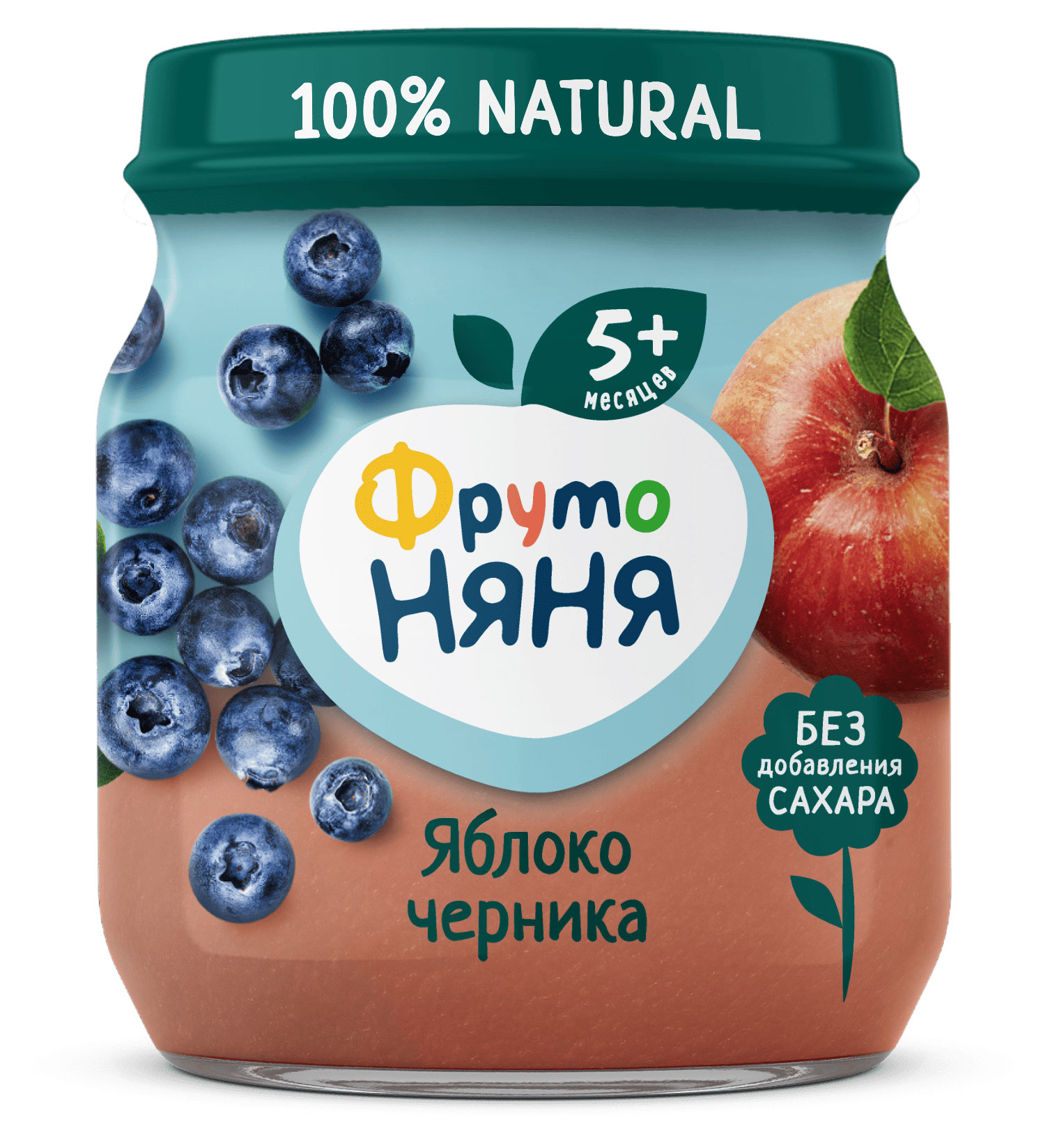 Пюре «ФрутоНяня» яблоко-черника с 5 мес., 100 г