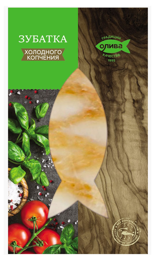 Зубатка холодного копчения «Олива» ломтики, 100 г
