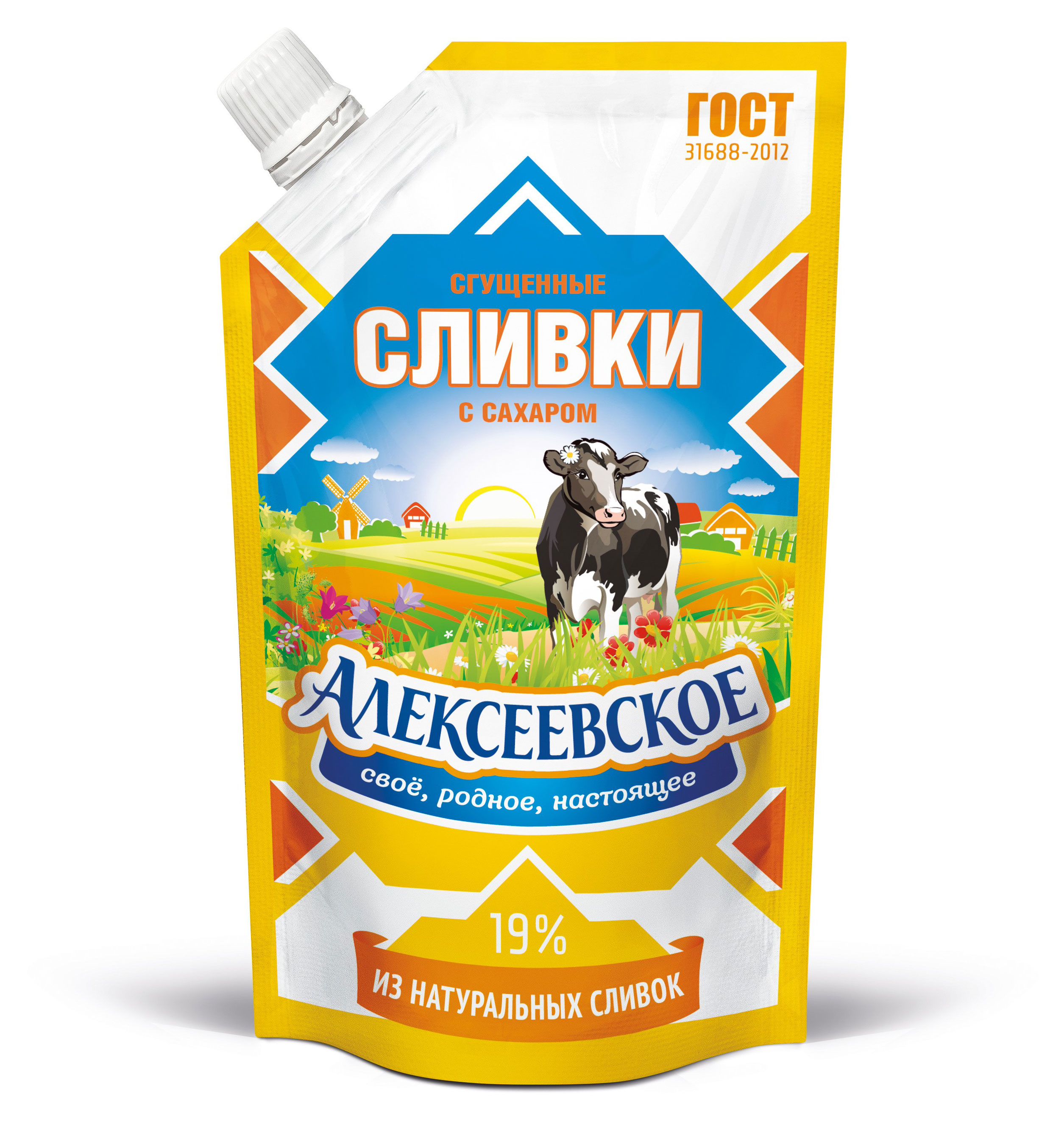 Сливки сгущенные «Алексеевское» с сахаром 19% БЗМЖ, 270 г