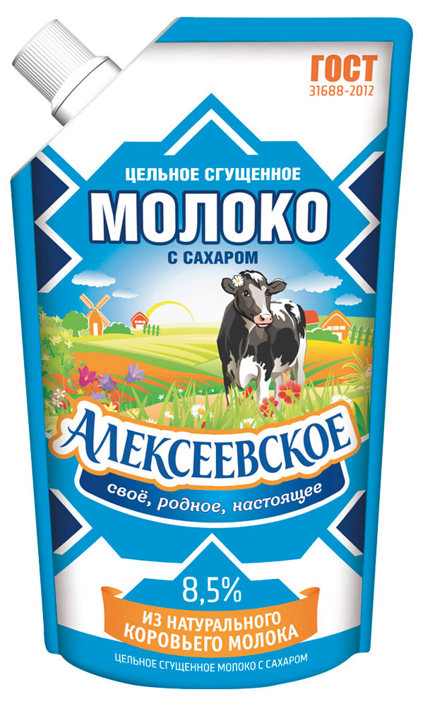 Молоко сгущенное «Алексеевское» БЗМЖ, 270 г