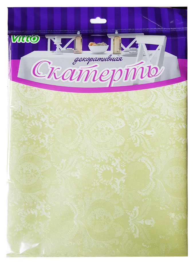 Скатерть Vitto салатовый узор ПВХ, 135х140 см