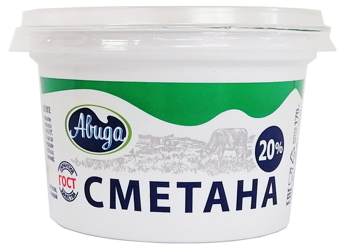 Сметана «Авида» 20% БЗМЖ, 170 г