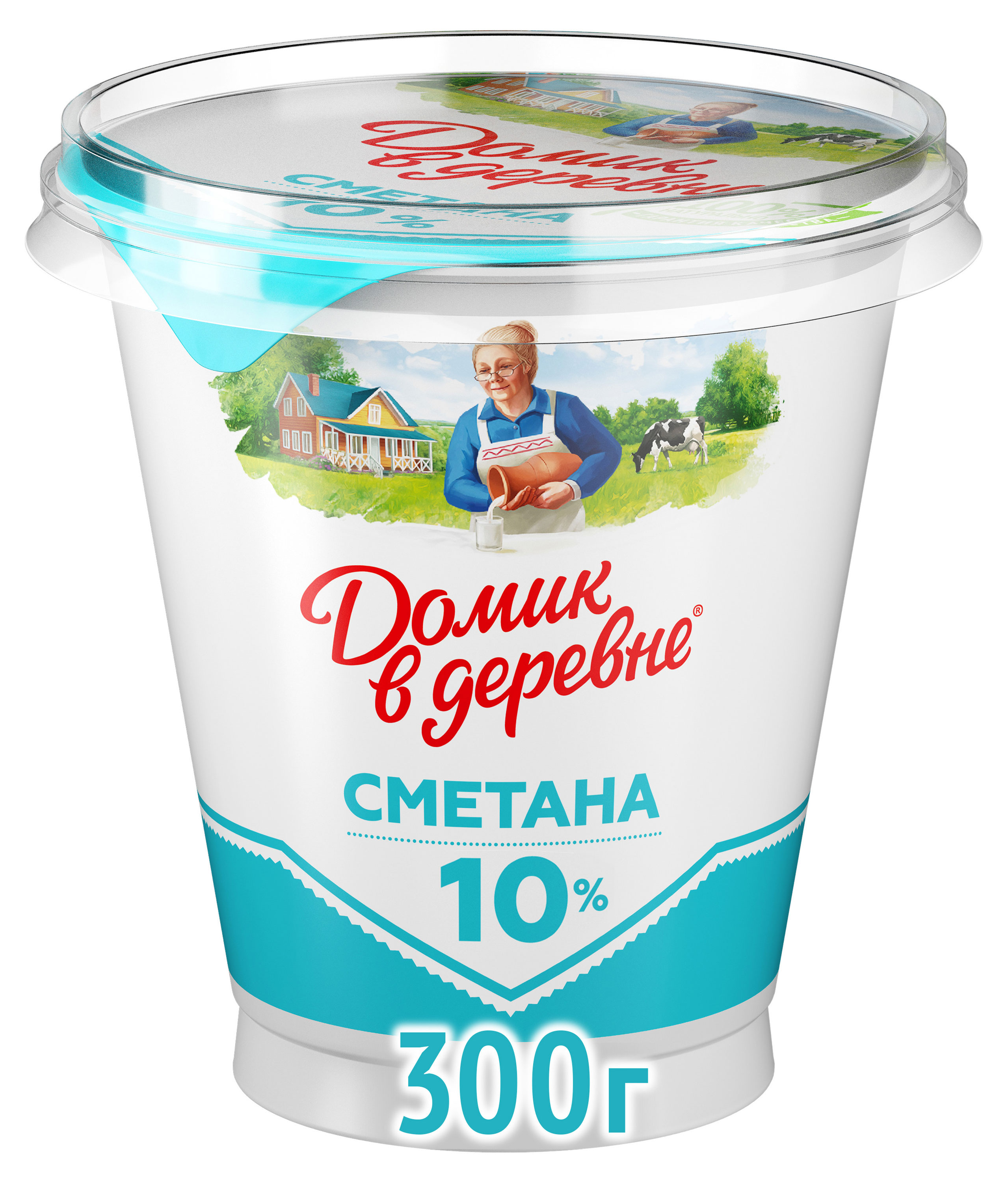 Сметана «Домик в деревне» 10% БЗМЖ, 300 г