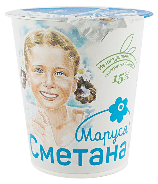 Сметана «Маруся» 15% БЗМЖ, 350 г