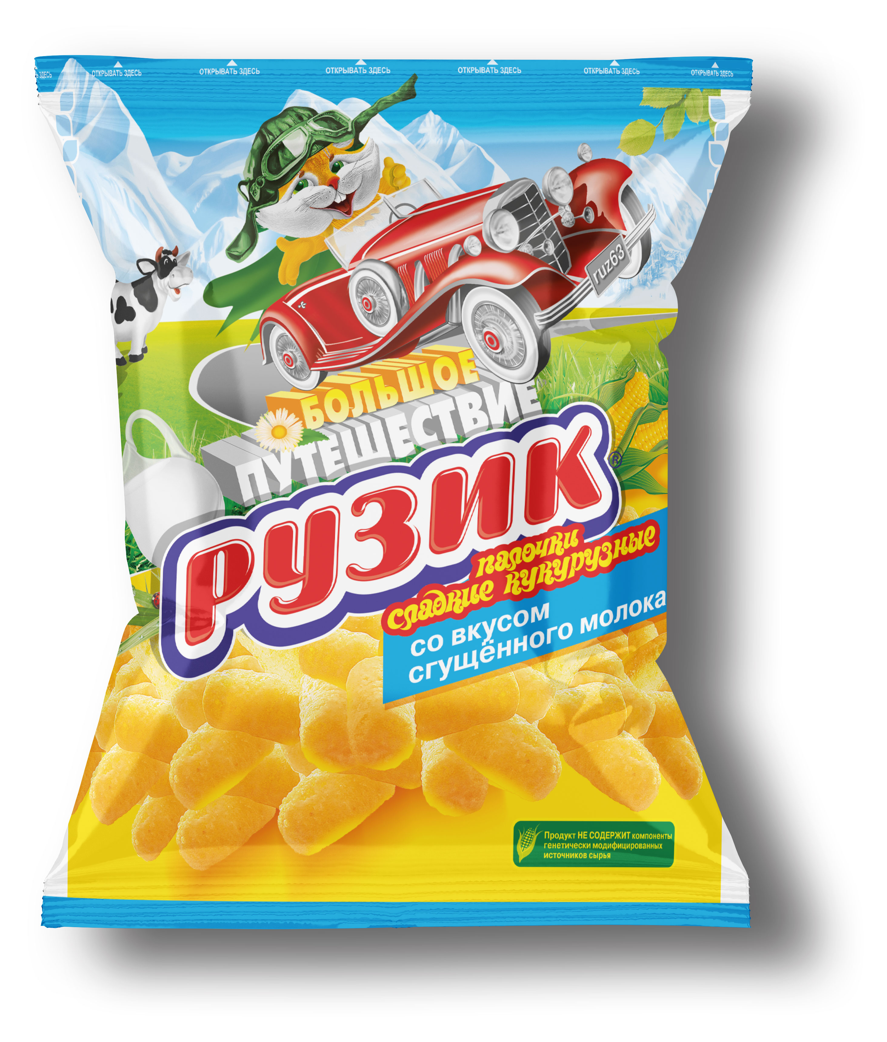 Палочки кукурузные «РУЗИК» со вкусом сгущеного молока, 90 г