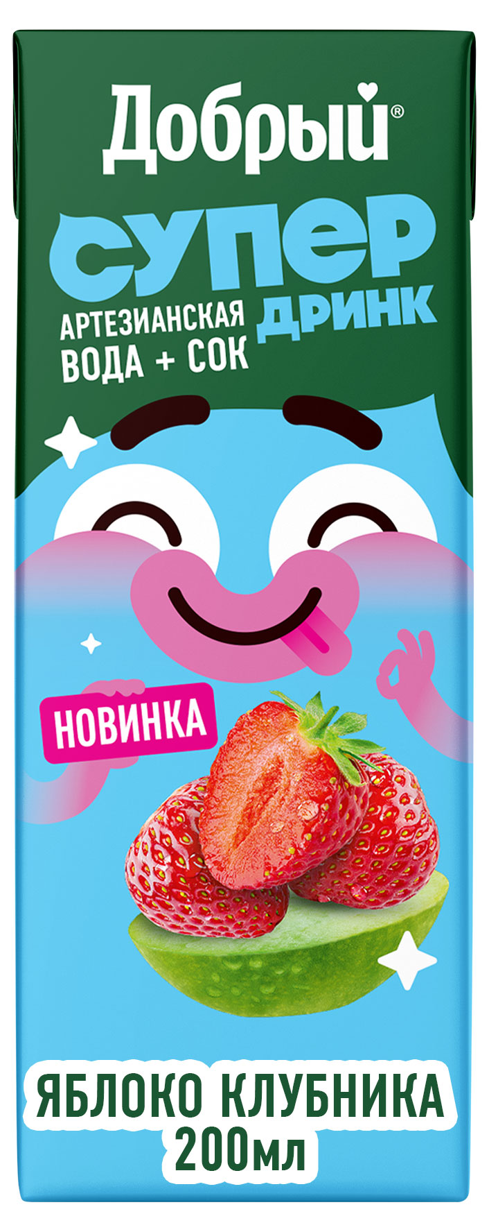Напиток сокосодержащий «Добрый» Active kid яблоко-клубника, 200 мл