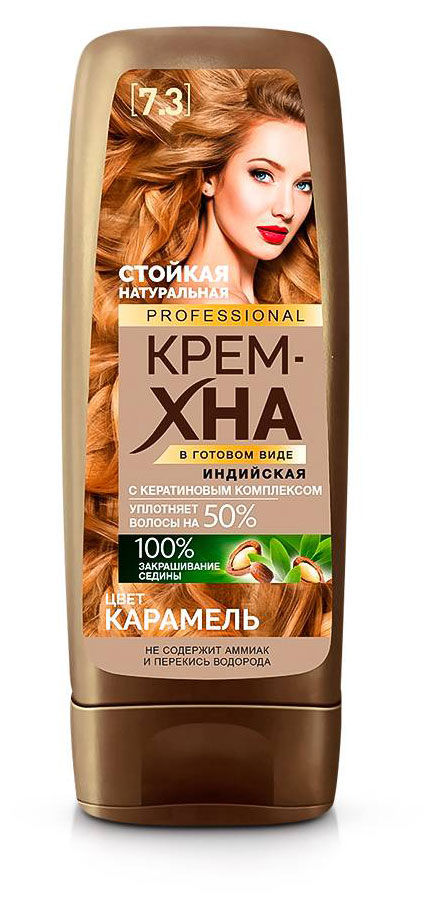 Крем-хна стойкая «Фитокосметик» Professional натуральная Индийская тон 7.3 Карамель, 140 мл