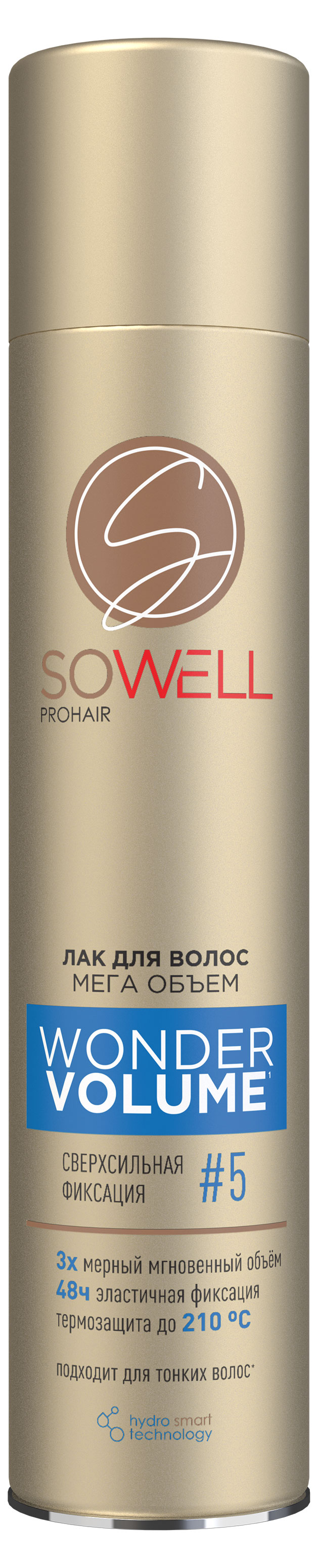 Лак для волос SoWell Wonder Volume Мега объем от корней сверхсильной фиксации №5, 300 мл