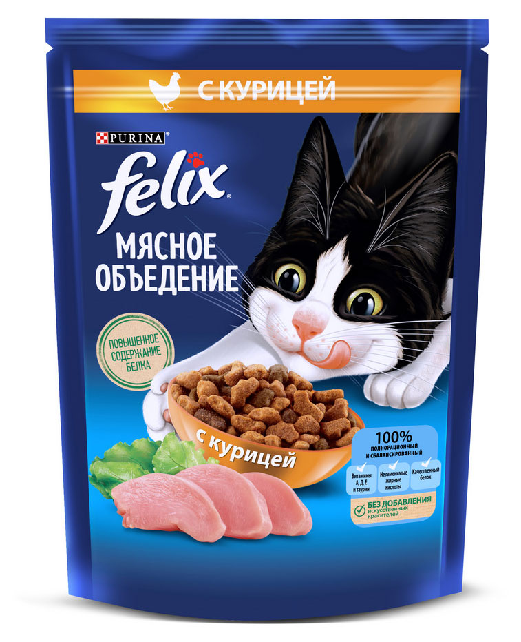 Сухой корм для кошек Felix с курицей, 200 г