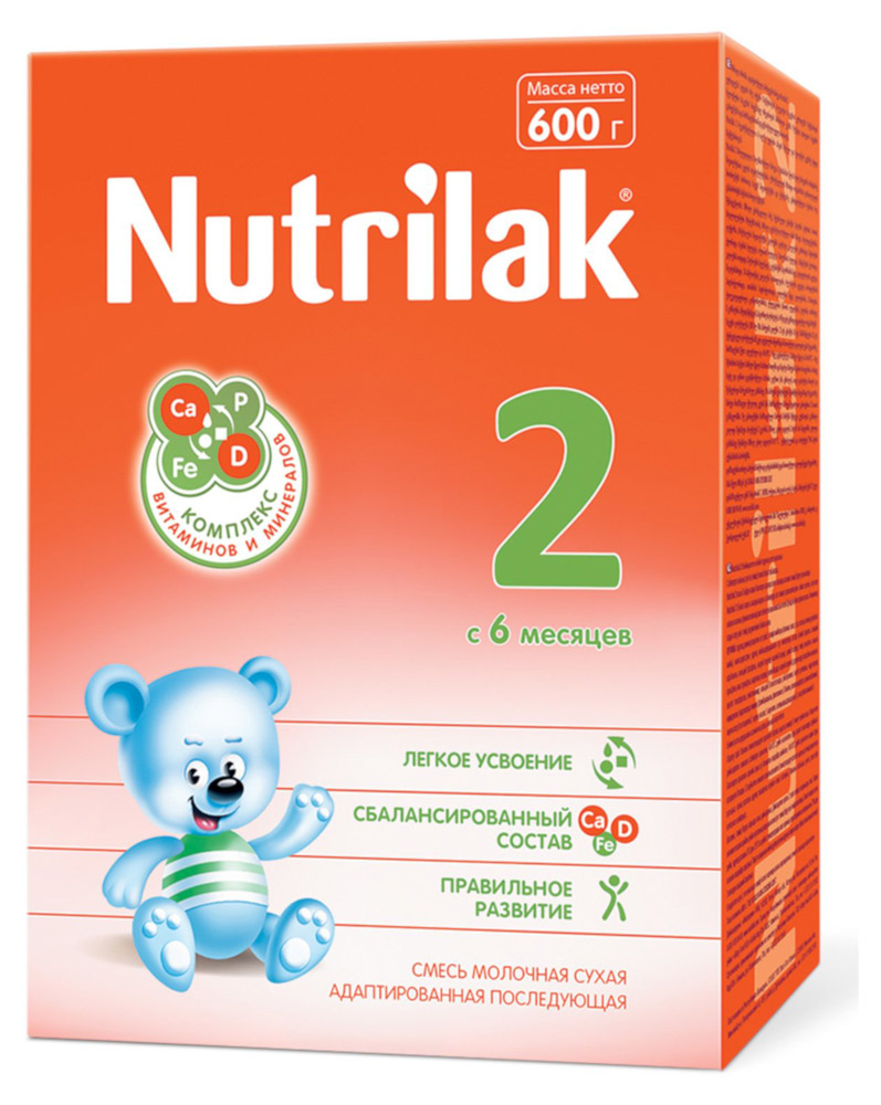 Смесь сухая молочная Nutrilak 2 с 6 мес., 600 г