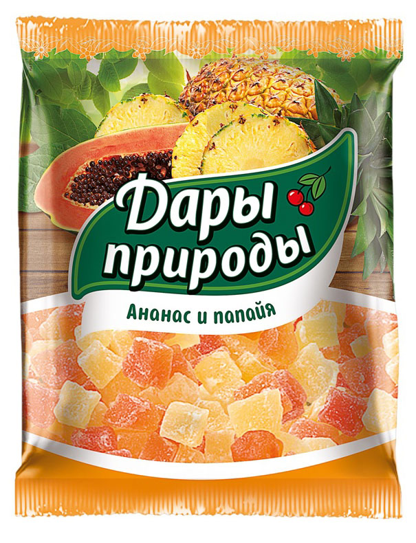 Цукаты «Дары Природы» Ананас и папайя сушеные, 150 г