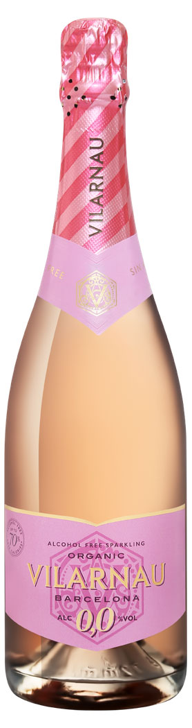 Игристое вино безалкогольное Vilarnau розовое полусухое Испания, 0,75 л