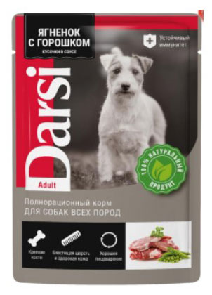 Корм для собак Darsi ягненок с горошком, 85 г
