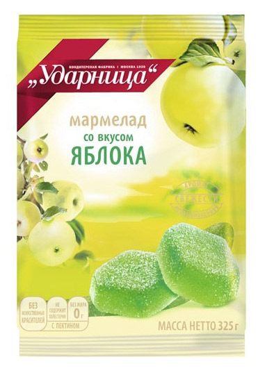 Мармелад «Ударница» со вкусом яблока, 325 г