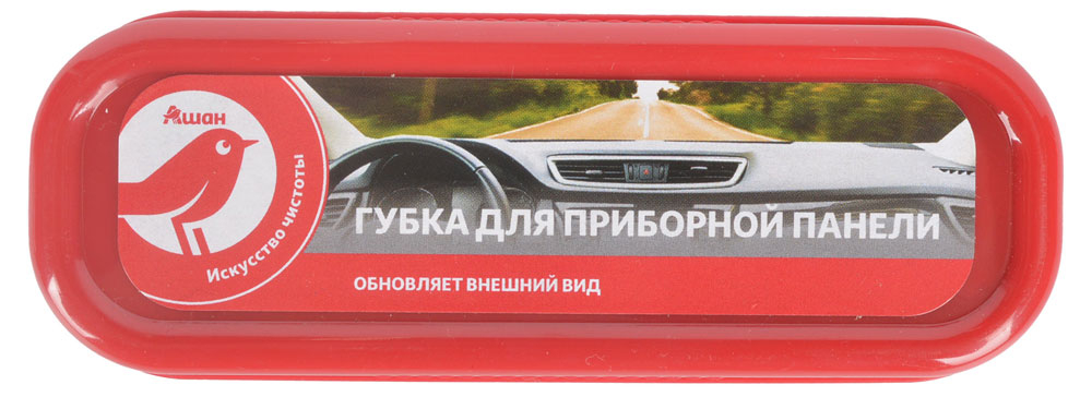 Губка АШАН Красная птица для ухода за приборной панели, 1 шт