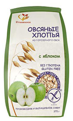 Хлопья овсяные «Сташевское» с яблоком без глютена, 375 г