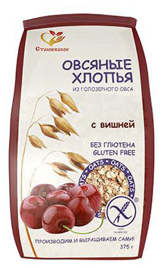 Хлопья овсяные «Сташевское» с вишней без глютена, 375 г