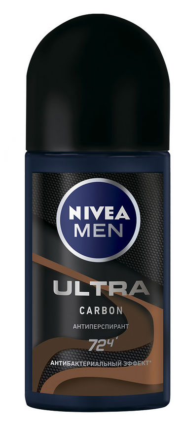 Дезодорант-антиперспирант шариковый NIVEA MEN ULTRA Carbon антибактериальный эффект, 50 мл