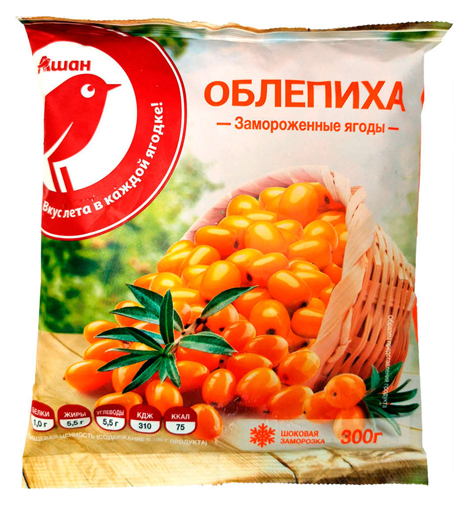 Ягодная смесь Облепиха АШАН Красная птица замороженная, 300 г