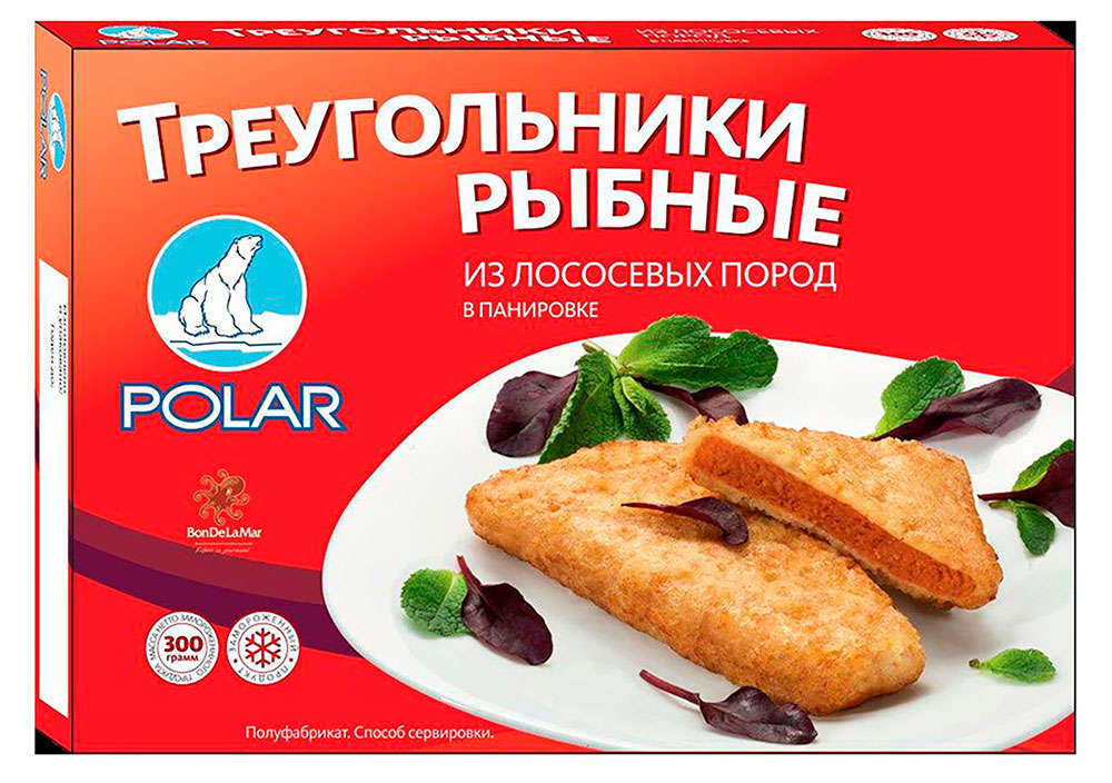 Треугольники рыбные Polar из фарша лососевых пород замороженные, 300 г