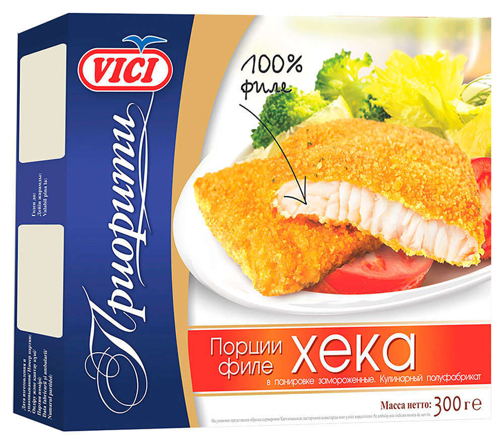 Филе хека VICI в панировке замороженное, 300 г