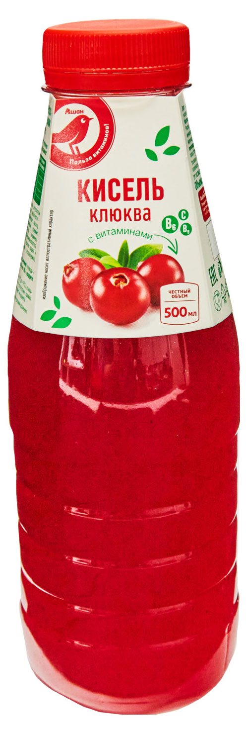 Кисель АШАН Красная птица с витаминами клюквенный охлажденный, 500 мл
