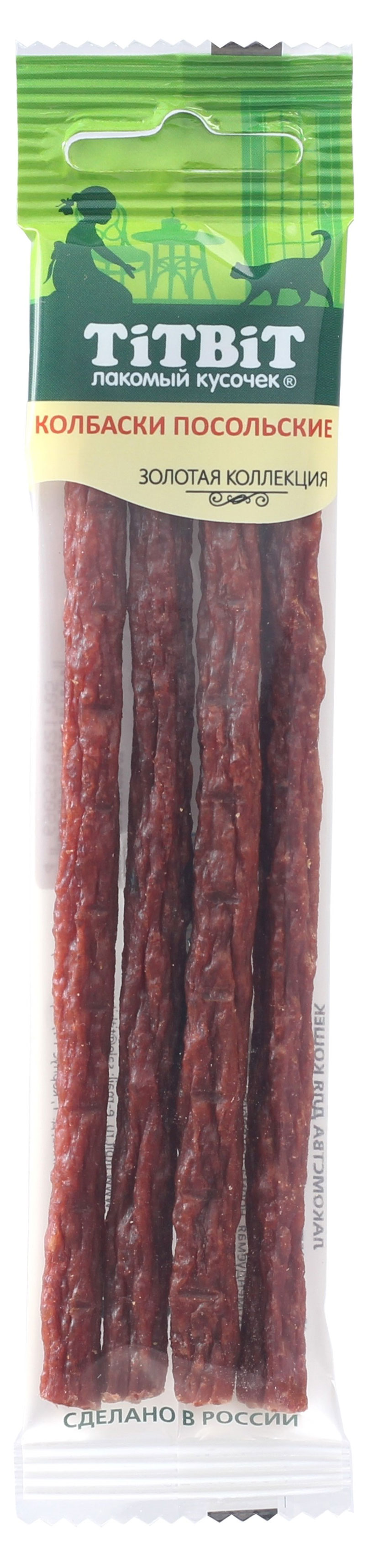 Лакомства для кошек TiTBit Колбаски Посольские Золотая коллекция, 20 г