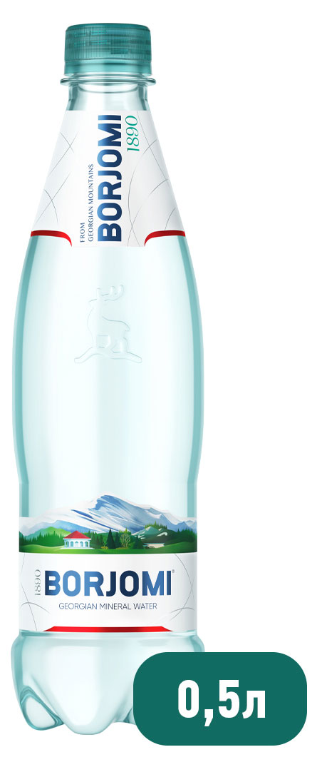 Вода минеральная Borjomi природная лечебно-столовая газированная, 500 мл