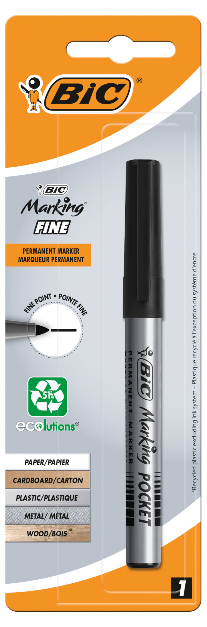 Перманентный маркер BIC Marking Fine черный