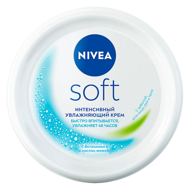 Крем для лица рук и тела NIVEA Soft интенсивный увлажняющий с маслом жожоба и витамином Е, 200 мл