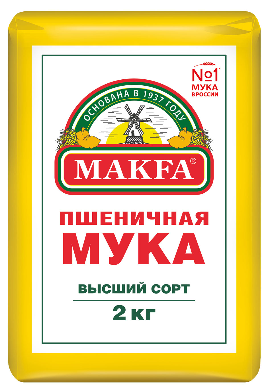 Мука пшеничная MAKFA высший сорт, 2 кг