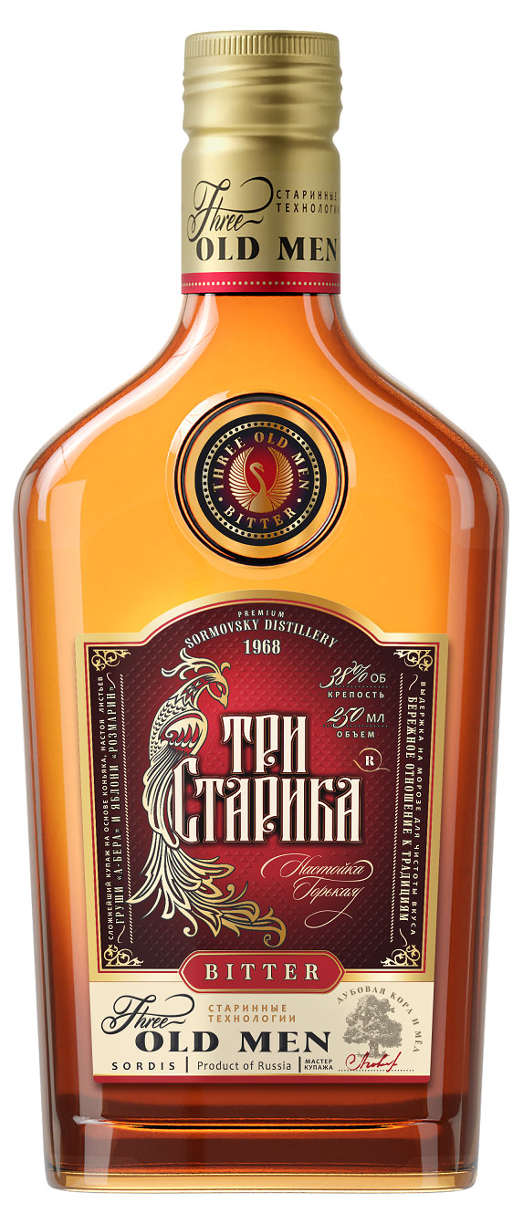 Настойка горькая «Три старика» Россия, 0,25 л