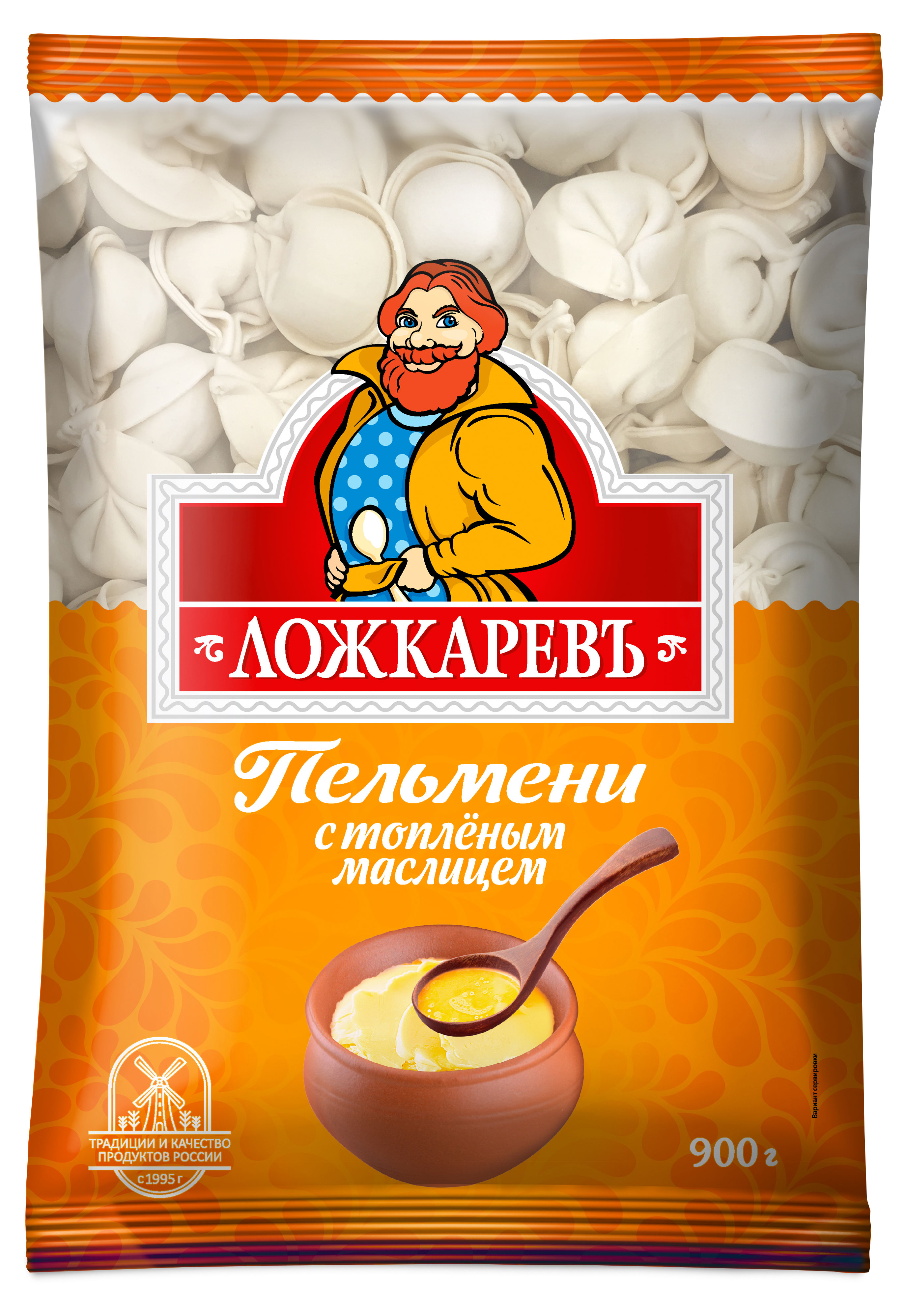 Пельмени «Ложкаревъ» с топленым маслицем, 900 г