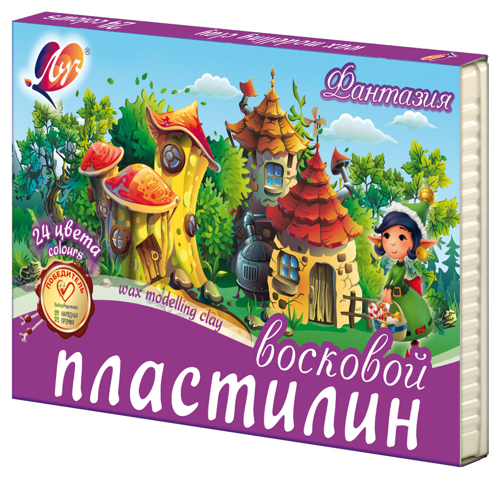 Пластилин восковой «Луч» Фантазия, 24 цвета