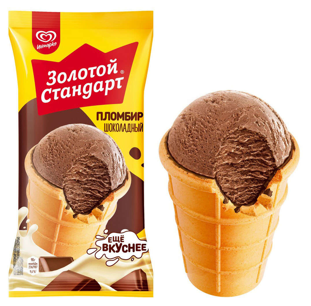 Мороженое молочное «Золотой Стандарт» Пломбир шоколадный БЗМЖ, 86 г