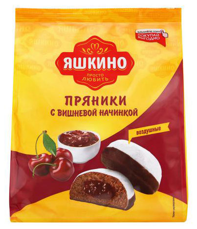 Пряники «Яшкино» с вишневой начинкой, 350 г