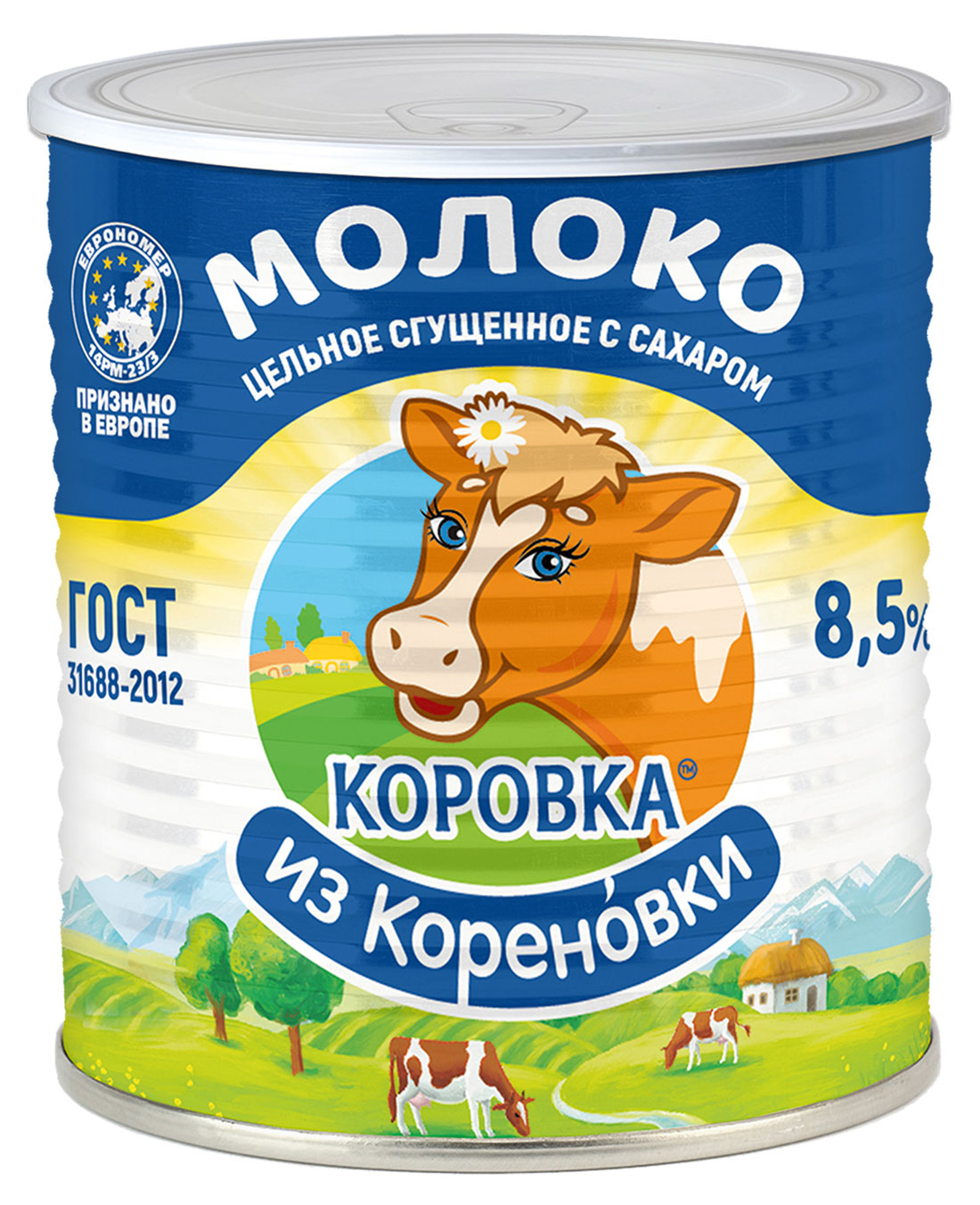 Молоко сгущенное «Коровка из Кореновки» цельное с сахаром 8,5% БЗМЖ, 360 г