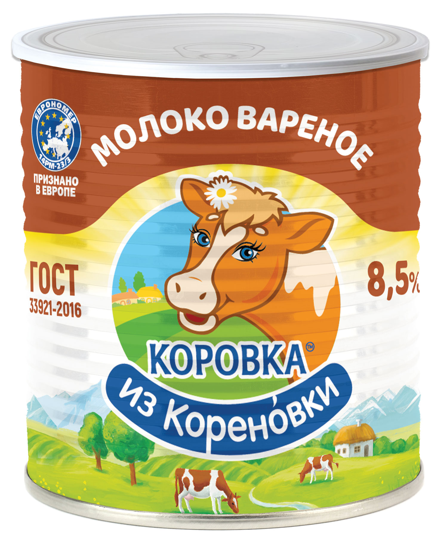 Молоко сгущенное вареное «Коровка из Кореновки» с сахаром 8,5% БЗМЖ, 360 г