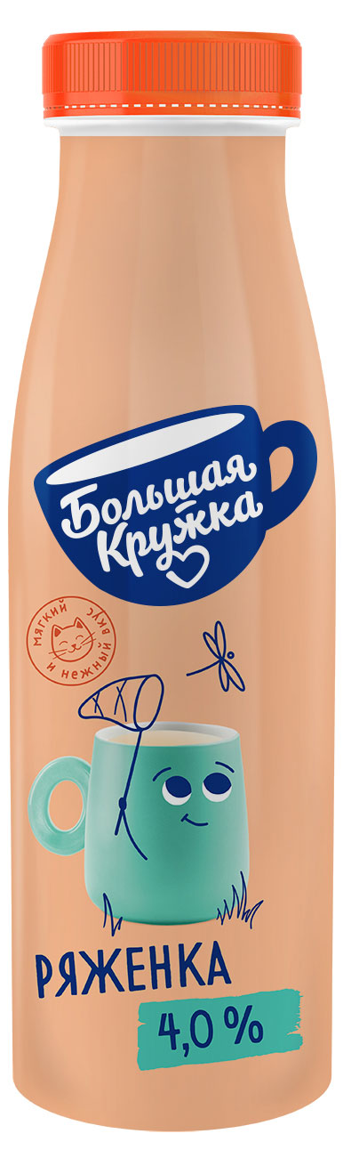 Ряженка «Большая кружка» 4% БЗМЖ, 260 г